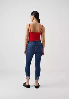 Приталенный фасон Only, темно-синий деним Onlhush Mid Waist