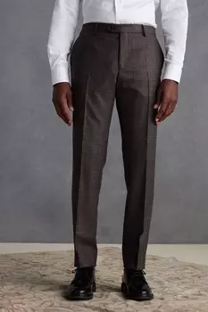 Приталенный фирменный костюм в клетку Marzotto: брюки Next, красный