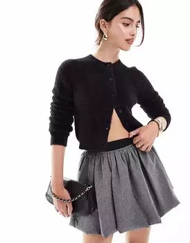 Приталенный кардиган ASOS DESIGN из пушистой пряжи черного цвета