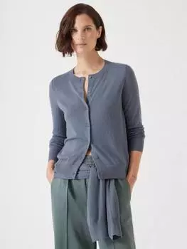 Приталенный кардиган из смесовой шерсти HUSH, цвет Stormy Blue