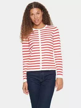 Приталенный кардиган в полоску mila slim fit Saint Tropez, цвет Red/White