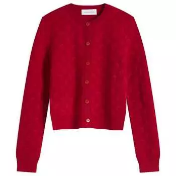 Приталенный кардиган жаккардовой вязки Moon Marine Serre, красный