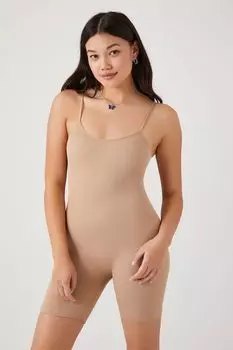 Приталенный комбинезон на бретельках в рубчик Forever 21, нюд
