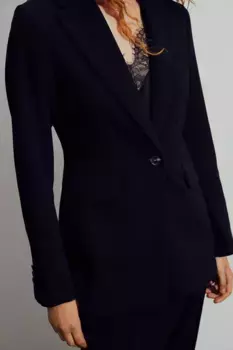 Приталенный пиджак H&M, черный