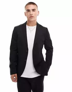 Приталенный пиджак Jack & Jones черного цвета