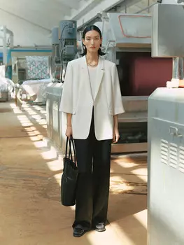 Приталенный пиджак Mai Meng для женщин, белый