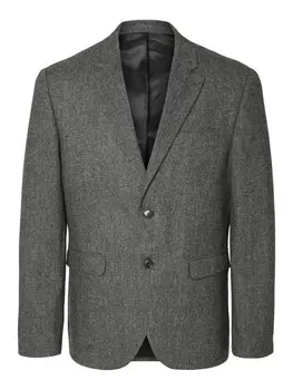 Приталенный пиджак от костюма SELECTED HOMME, цвет Grey/Dark grey