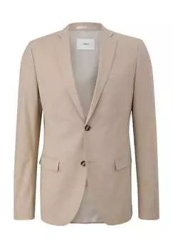 Приталенный пиджак с воротником-лацканом S.Oliver Black Label, коричневый