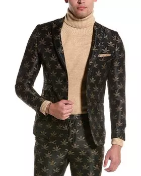 Приталенный смокинг Grosvenor с узором «пейсли и серый» Paisley & Gray