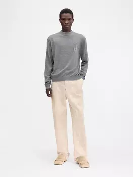 Приталенный свитер с монограммой JACQUEMUS The Tricot knit, серый