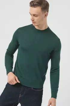 Приталенный свитер тонкой вязки United Colors Of Benetton, зеленый