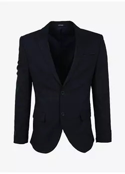 Приталенный темно-синий мужской костюм Svari