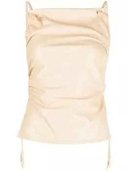 Приталенный топ без рукавов Nanushka, бежевый