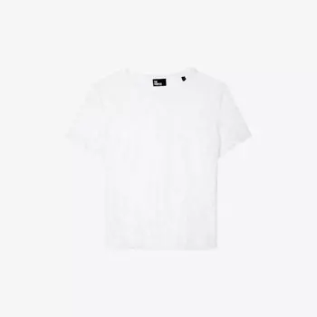 Приталенный топ из цветочного кружева The Kooples, экрю