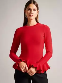 Приталенный топ Lillyyy с баской Ted Baker, красный