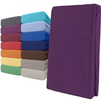 Приталенный трикотаж 120-130х200 фиолетовый 100% хлопок эластичный по всему периметру leonado vicenti