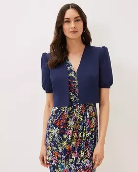 Приталенный жакет с рукавами-фонариками Phase Eight, синий