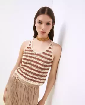 Приталенный женский свитер Tintoretto, коричневый