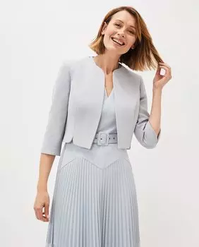 Приталенный женский жакет с французскими рукавами Phase Eight, серый