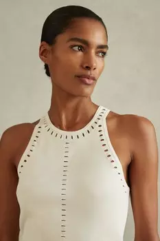 Приталенный жилет Cammi с вырезами Reiss, белый