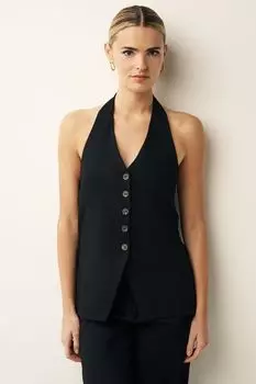 Приталенный жилет из джерси с воротником-хомутом Next, черный