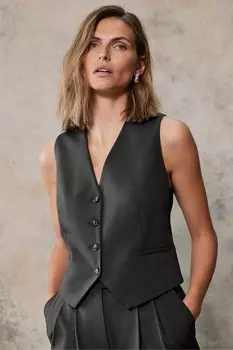 Приталенный жилет Mint Velvet, серый