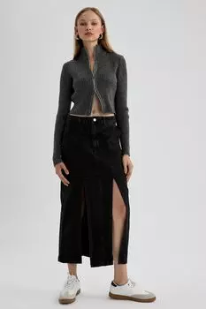 Приталенный жилет на молнии Defacto, серый