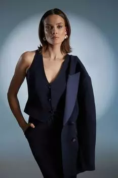 Приталенный жилет премиум-класса Coast, темно-синий