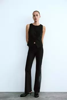 Приталенный жилет-топ ZARA, черный