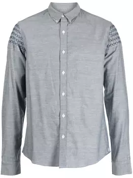 Private Stock льняная рубашка с вышивкой, синий