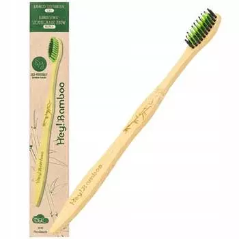 Привет! Зубная щетка бамбуковая, средняя, (средняя), 1 шт., Hey bamboo