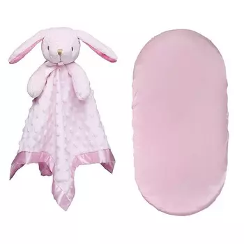 Pro Goleem Bunny Lovey и атласная простыня для люльки, розовая, Pink