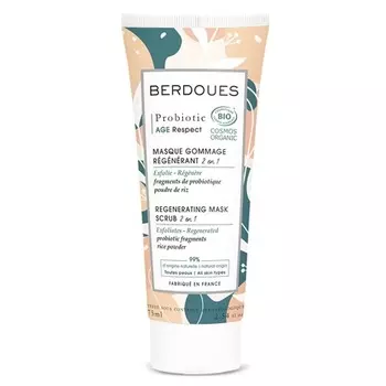 Пробиотическая восстанавливающая маска Age Respect Скраб 2 в 1 Органическое отшелушивающее средство Berdoues