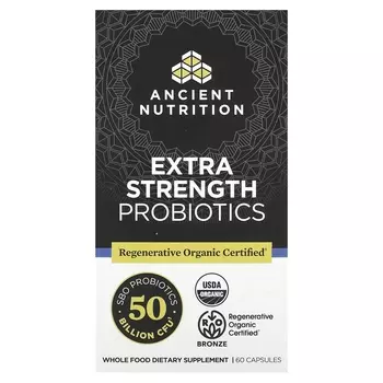Пробиотики Ancient Nutrition повышенной силы, 60 капсул