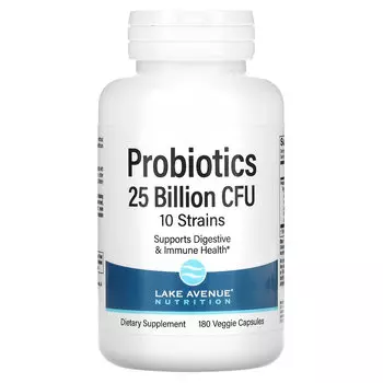 Пробиотики Lake Avenue Nutrition 25 млрд КОЕ, 180 капсул