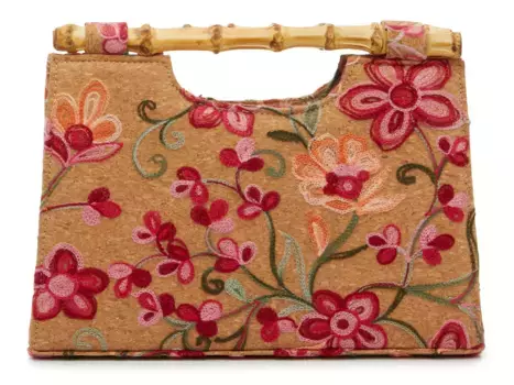 Пробковая сумка с цветочным принтом Kelly & Katie, цвет tan_multicolorfloralstitching