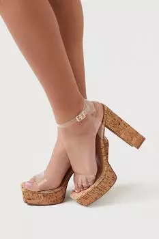 Пробковые туфли на платформе с ремешком на щиколотке Forever 21, натуральный