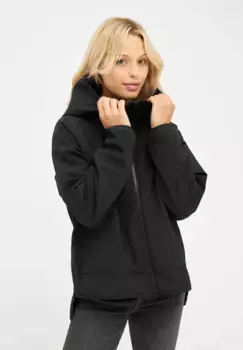 Прочная куртка из софтшелла "Peutby", без ПВХ и ПФУ, водоотталкивающая, ветронепроницаемая, с капюшоном Derbe, черный