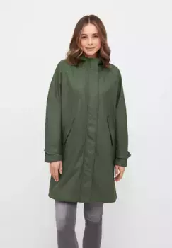 Прочная куртка от дождя и грязи "Traveby Friese Plain", без ПВХ и ПФУ, водоотталкивающая, ветронепроницаемая, с капюшоном Derbe, оливковый