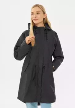 Прочная куртка от дождя и грязи "Traveby Friese Leo", с принтом внутри по всей поверхности, водоотталкивающая, ветронепроницаемая, с капюшоном Derbe, черный