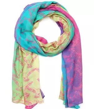 Продолговатый шарф Kurt Geiger London Rainbow Bird, синий