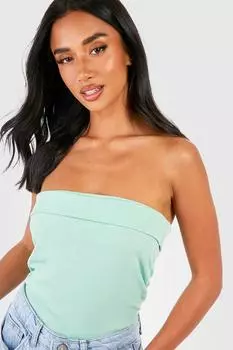 Продолженный топ-бандо petite Boohoo, шалфей