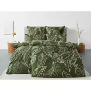 Продукция OTTO постельное белье» Jonna в размерах. 135х200 или 155х220 см», постельное белье из натурального хлопка, постельное белье с натуральным дизайном Otto Products, зеленый