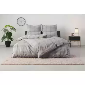 Продукция OTTO постельное белье» Проверьте размер. 135х200, 155х220 или 200х200 см», постельное белье из натурального хлопка, экологически чистое постельное белье в клетчатом дизайне Otto Products, серый