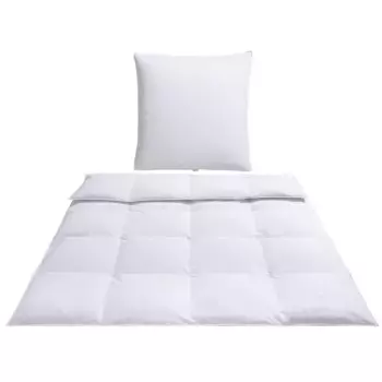 Продукция OTTO пуховое одеяло + перьевая подушка «Янника», (экономный набор, 2 шт.), упаковка без пластика! Otto Products, белый