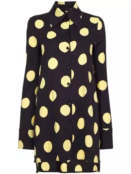 Proenza Schouler bold polka dot print shirt, черный