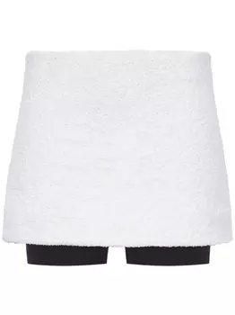 Proenza Schouler boucl tweed mini skirt, белый