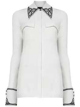 Proenza Schouler cloqu-effect pointed-collar shirt, белый
