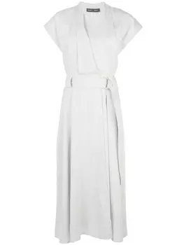 Proenza Schouler длинное платье с запахом и пряжкой, серый