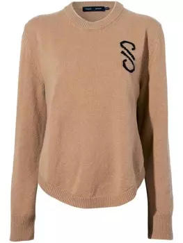 Proenza Schouler джемпер с жаккардовым узором и монограммой Harrison, нейтральный цвет